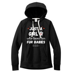 Fur Mom Just A Who Loves Her Fur Gift Women's Fleece Hoodie