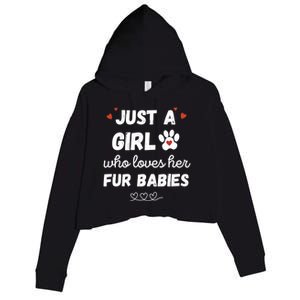 Fur Mom Just A Who Loves Her Fur Gift Crop Fleece Hoodie