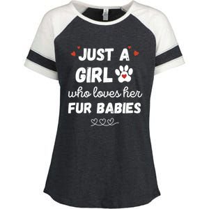 Fur Mom Just A Who Loves Her Fur Gift Enza Ladies Jersey Colorblock Tee