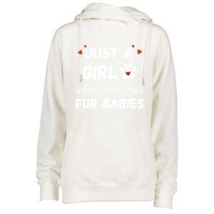 Fur Mom Just A Who Loves Her Fur Gift Womens Funnel Neck Pullover Hood