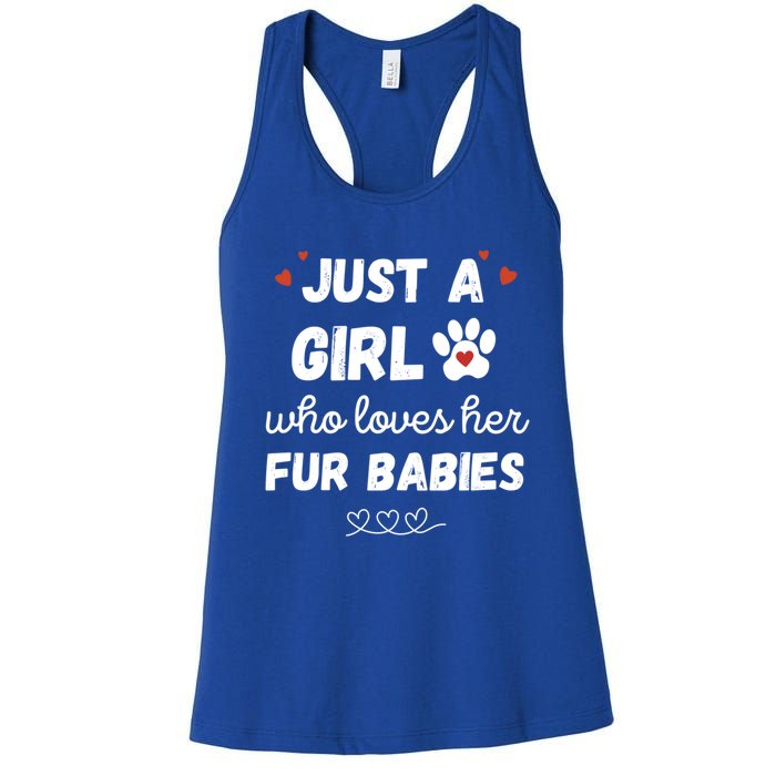 Fur Mom Just A Who Loves Her Fur Gift Women's Racerback Tank