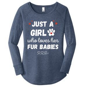 Fur Mom Just A Who Loves Her Fur Gift Women's Perfect Tri Tunic Long Sleeve Shirt