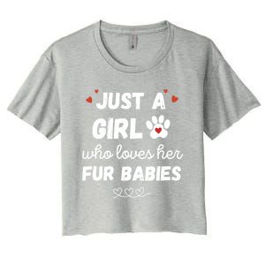 Fur Mom Just A Who Loves Her Fur Gift Women's Crop Top Tee