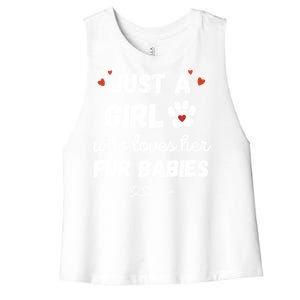 Fur Mom Just A Who Loves Her Fur Gift Women's Racerback Cropped Tank