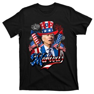 Funny Merica Joe Biden 4th Of July Firework US American Flag T-Shirt