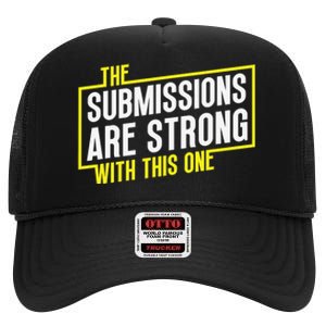 Funny MMA Jiu Jitsu Gift Submission Design BJJ High Crown Mesh Back Trucker Hat