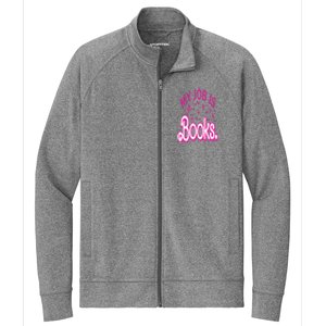 Funny My Job Is Books Retro Pink Style Reading Books lover Stretch Full-Zip Cadet Jacket