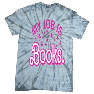 Funny My Job Is Books Retro Pink Style Reading Books lover Tie-Dye T-Shirt