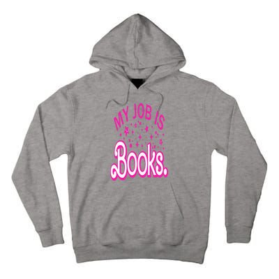 Funny My Job Is Books Retro Pink Style Reading Books lover Tall Hoodie