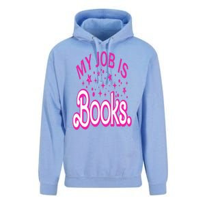 Funny My Job Is Books Retro Pink Style Reading Books lover Unisex Surf Hoodie