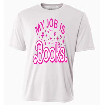 Funny My Job Is Books Retro Pink Style Reading Books lover Cooling Performance Crew T-Shirt