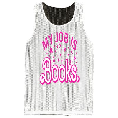 Funny My Job Is Books Retro Pink Style Reading Books lover Mesh Reversible Basketball Jersey Tank