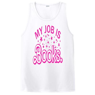 Funny My Job Is Books Retro Pink Style Reading Books lover PosiCharge Competitor Tank