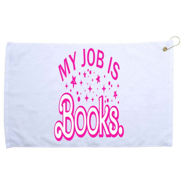 Funny My Job Is Books Retro Pink Style Reading Books lover Grommeted Golf Towel