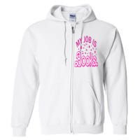 Funny My Job Is Books Retro Pink Style Reading Books lover Full Zip Hoodie