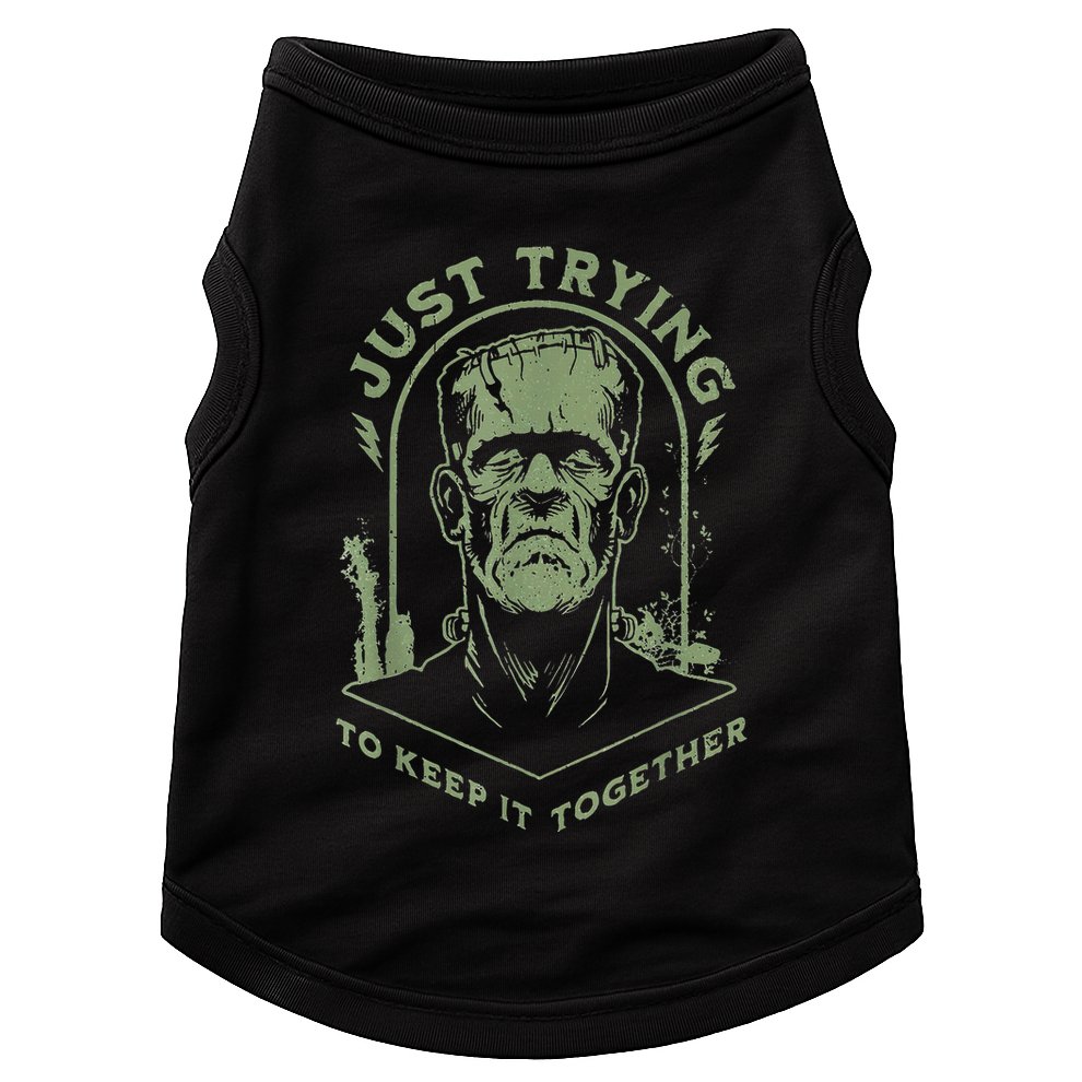 Frankenstein Monster Just Trying To Keep It Together Doggie Tank