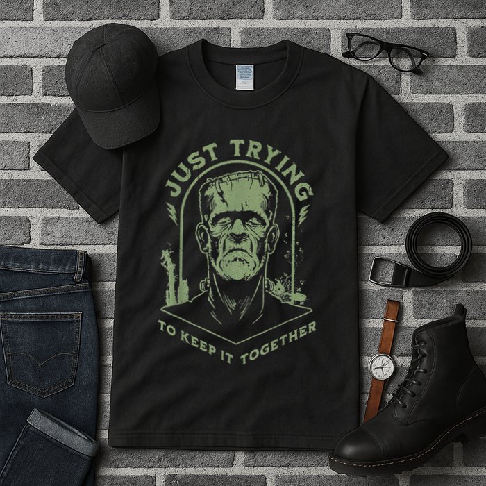 Frankenstein Monster Just Trying To Keep It Together Tall T-Shirt