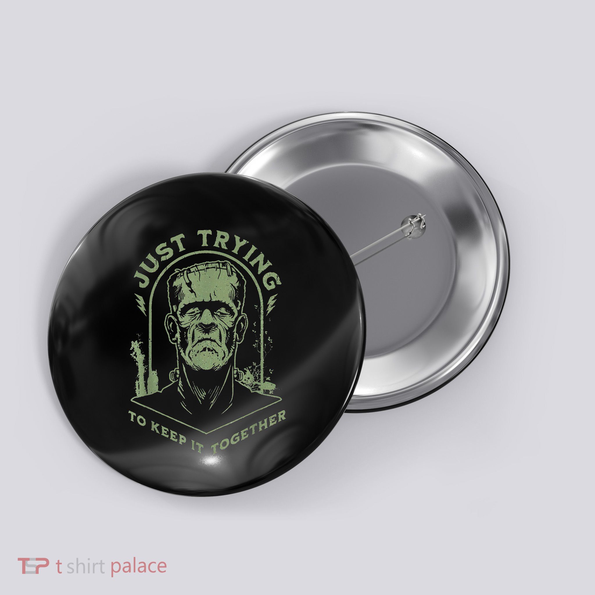 Frankenstein Monster Just Trying To Keep It Together Button