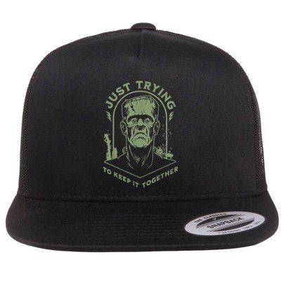 Frankenstein Monster Just Trying To Keep It Together Flatbill Hat