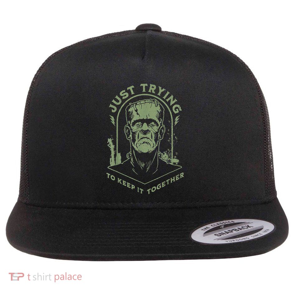 Frankenstein Monster Just Trying To Keep It Together Flatbill Hat