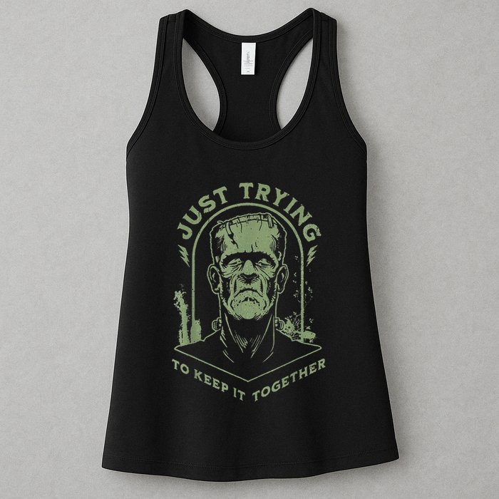 Frankenstein Monster Just Trying To Keep It Together Womens Tank Top