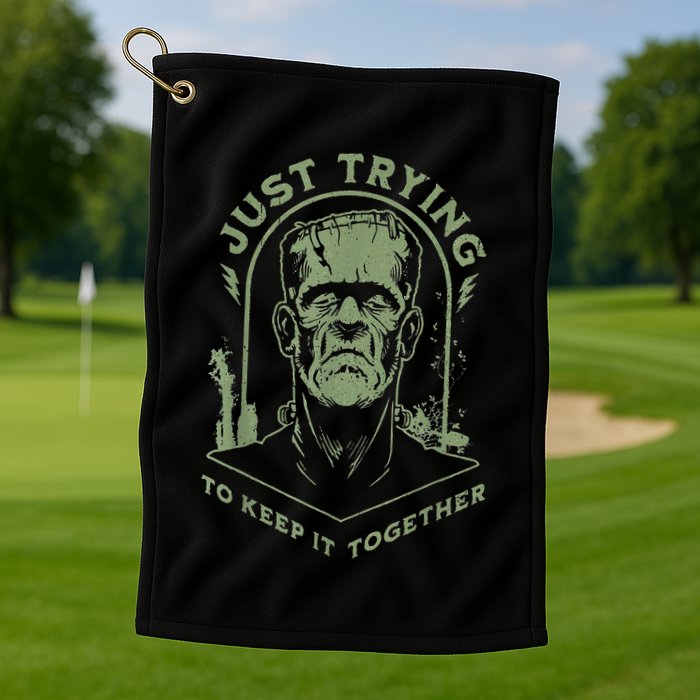 Frankenstein Monster Just Trying To Keep It Together Golf Towel