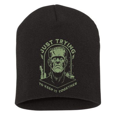 Frankenstein Monster Just Trying To Keep It Together Short Acrylic Beanie