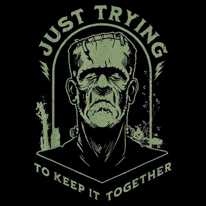 Frankenstein Monster Just Trying To Keep It Together Short Acrylic Beanie
