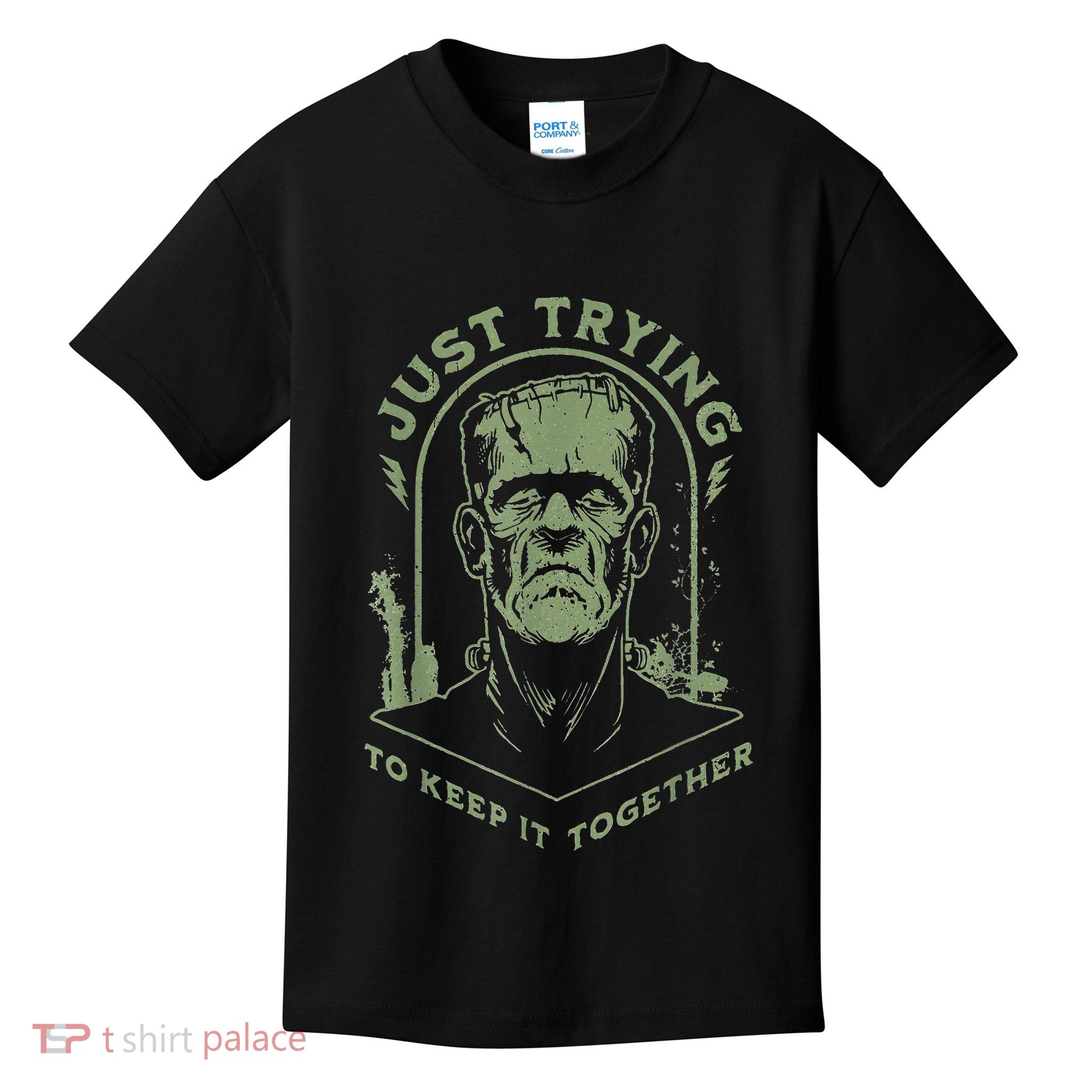 Frankenstein Monster Just Trying To Keep It Together Kids T-Shirt