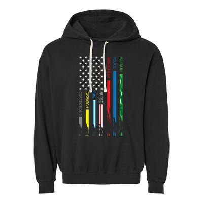 No One Fight Alone Usa Flag Garment-Dyed Fleece Hoodie