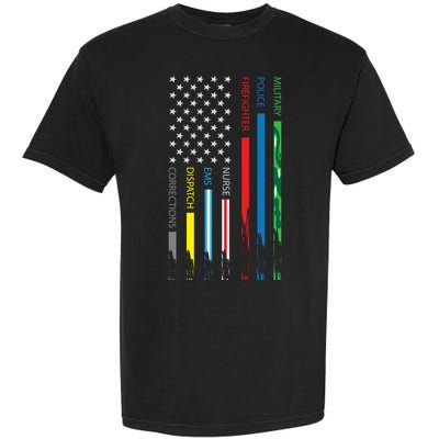 No One Fight Alone Usa Flag Garment-Dyed Heavyweight T-Shirt