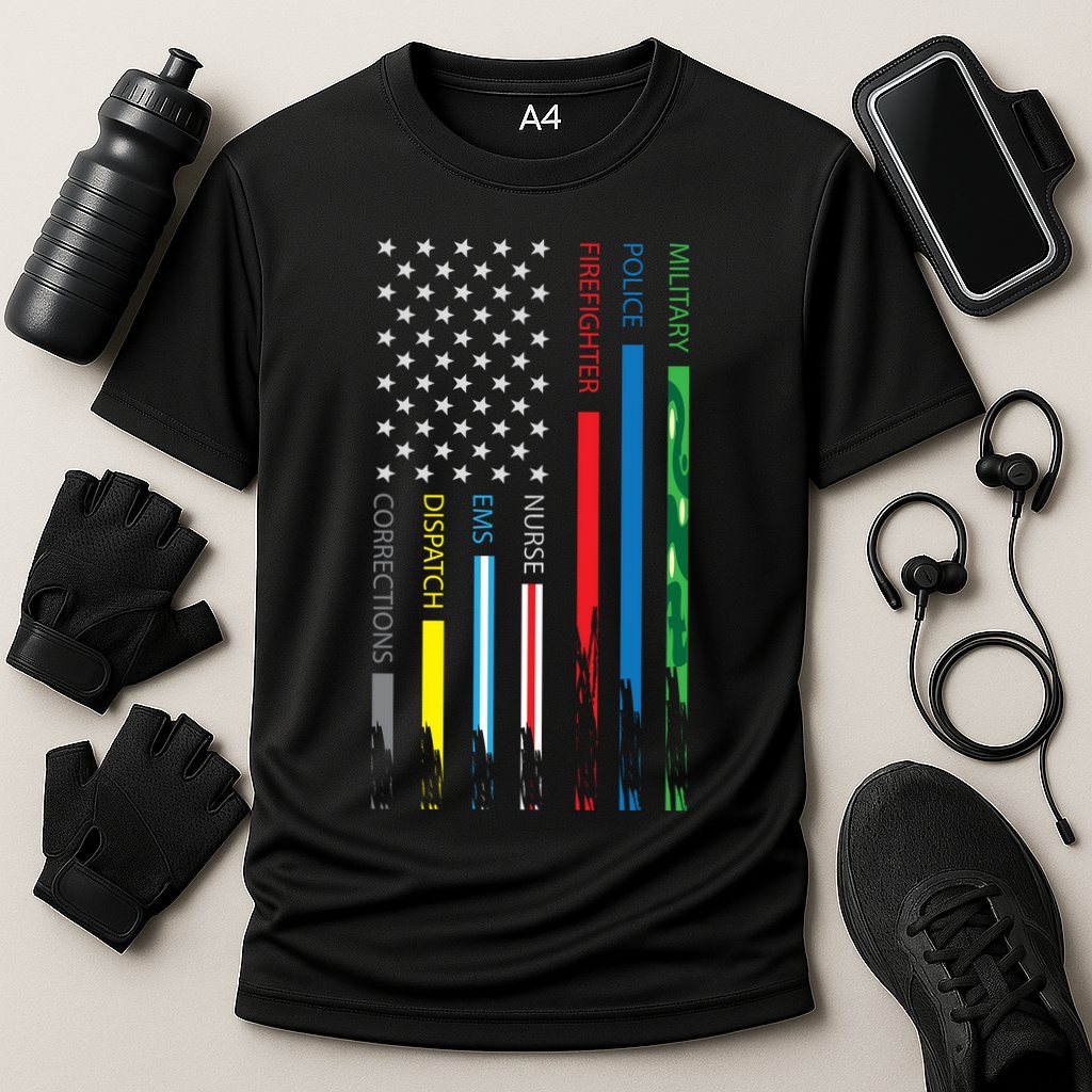 No One Fight Alone Usa Flag Cooling Performance Crew T-Shirt