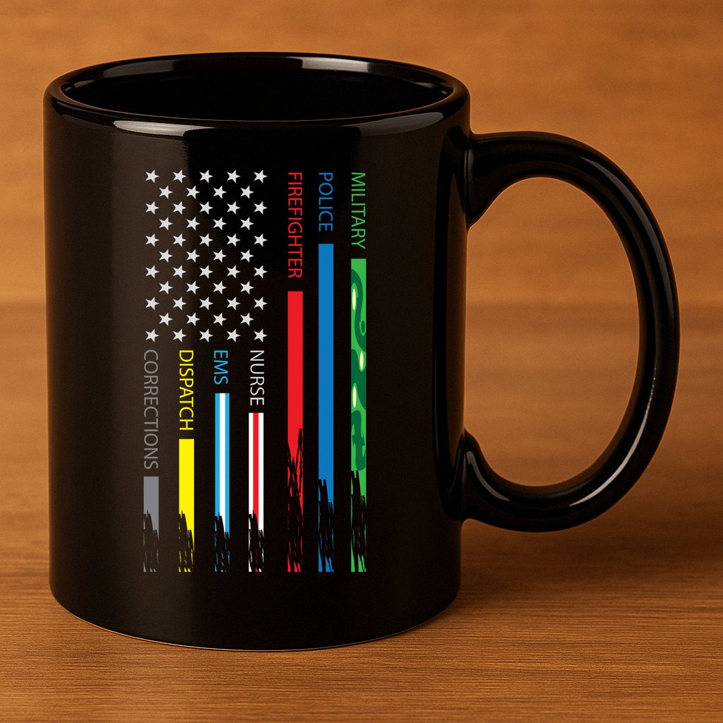 No One Fight Alone Usa Flag 11oz C Handle Ceramic Mug