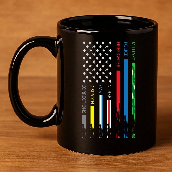 No One Fight Alone Usa Flag 11oz C Handle Ceramic Mug