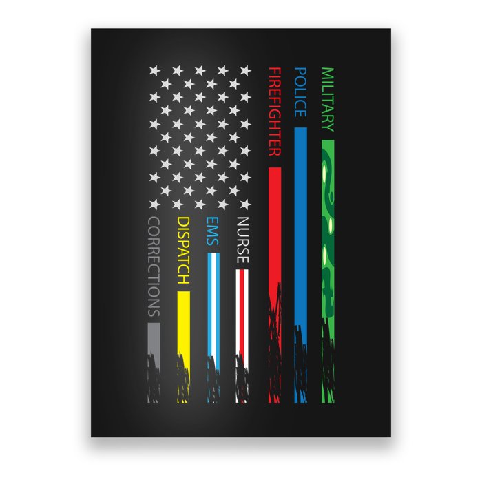 No One Fight Alone Usa Flag Poster