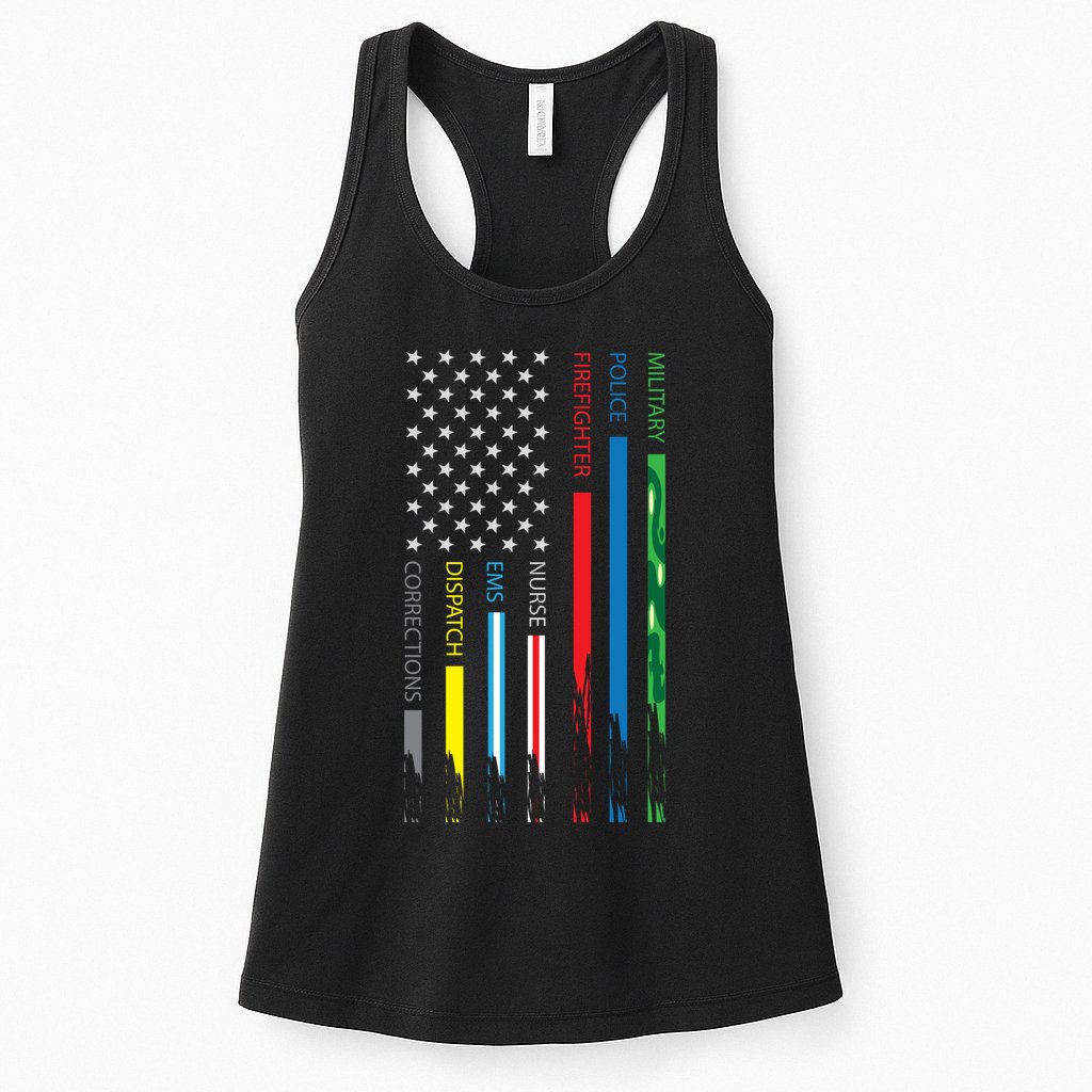 No One Fight Alone Usa Flag Womens Tank Top