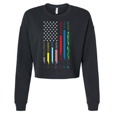 No One Fight Alone Usa Flag Cropped Pullover Crew