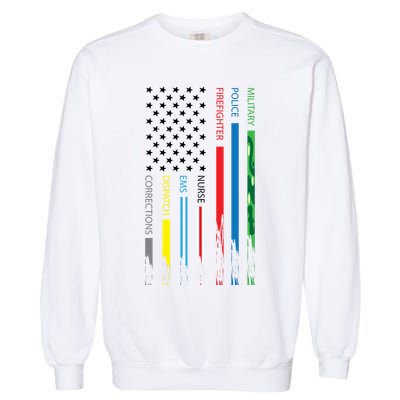 No One Fight Alone Usa Flag Garment-Dyed Sweatshirt