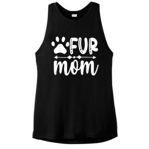 Fur Mom Kitty Cat Lover Ladies PosiCharge Tri-Blend Wicking Tank