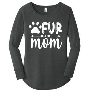 Fur Mom Kitty Cat Lover Women's Perfect Tri Tunic Long Sleeve Shirt