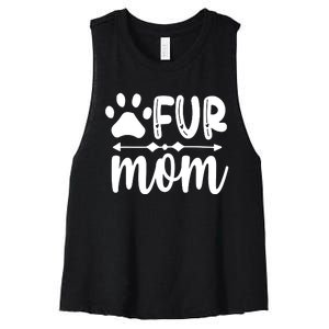 Fur Mom Kitty Cat Lover Women's Racerback Cropped Tank