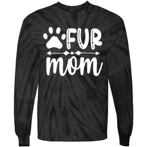 Fur Mom Kitty Cat Lover Tie-Dye Long Sleeve Shirt