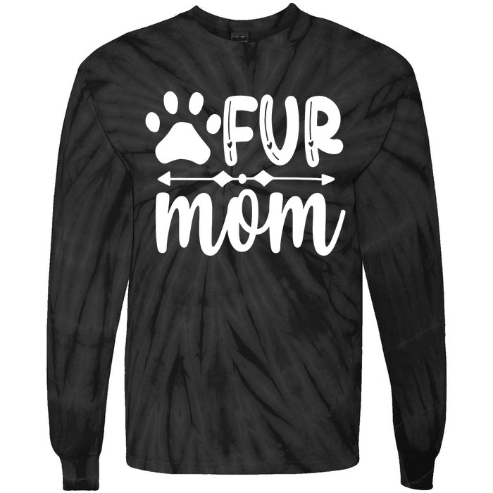 Fur Mom Kitty Cat Lover Tie-Dye Long Sleeve Shirt