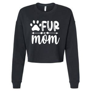 Fur Mom Kitty Cat Lover Cropped Pullover Crew