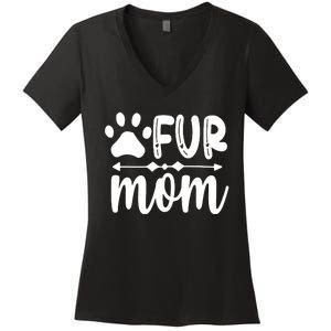 Fur Mom Kitty Cat Lover Women's V-Neck T-Shirt