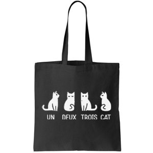 Funny Meow Kitty Un Deux Trois Cat Tote Bag