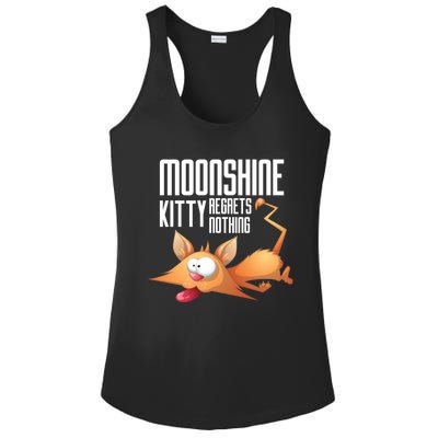 Funny Moonshine Kitty Regrets Nothing Whiskey Ers Gift Cute Gift Ladies PosiCharge Competitor Racerback Tank