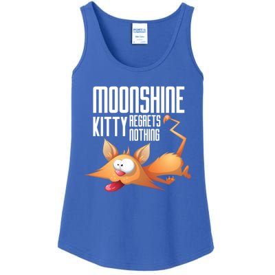 Funny Moonshine Kitty Regrets Nothing Whiskey Ers Gift Cute Gift Ladies Essential Tank