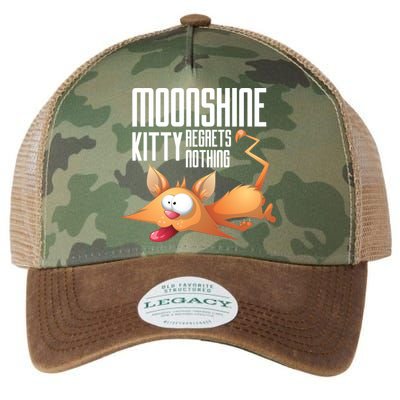 Funny Moonshine Kitty Regrets Nothing Whiskey Ers Gift Legacy Tie Dye Trucker Hat