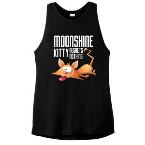 Funny Moonshine Kitty Regrets Nothing Whiskey Ers Gift Ladies PosiCharge Tri-Blend Wicking Tank